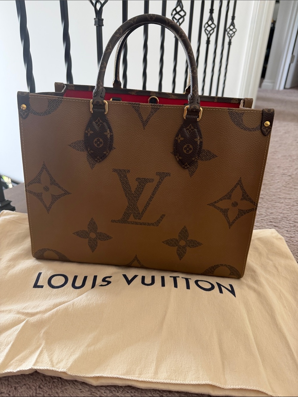 Louis Vuitton Brown Reverse Monogram Medium Canvas Tote. Full set, PRESTINE 🤎 - Picture 2 of 8